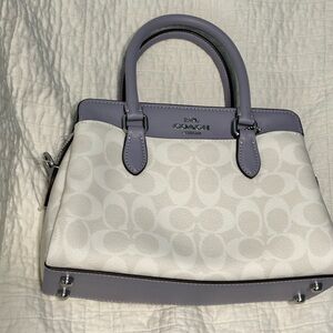 Coach White and Lavender Handbag